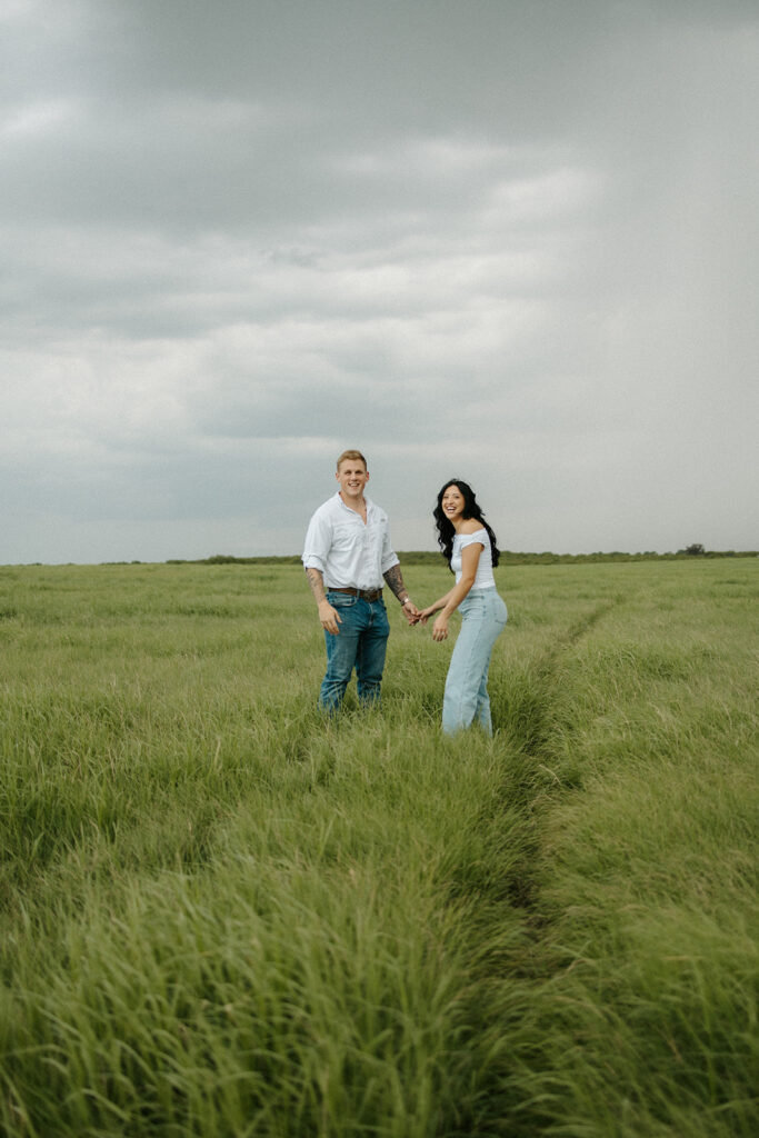 rainy summer engagement session