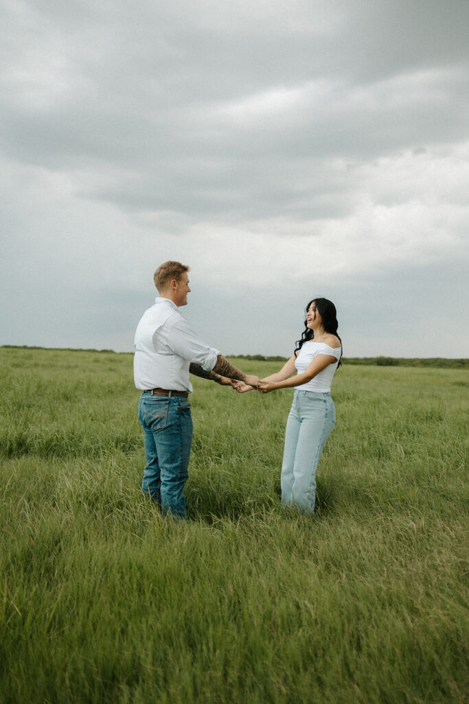 rainy summer engagement session