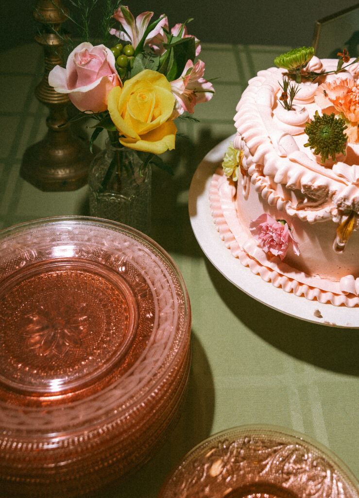 vintage inspired bridal shower cake