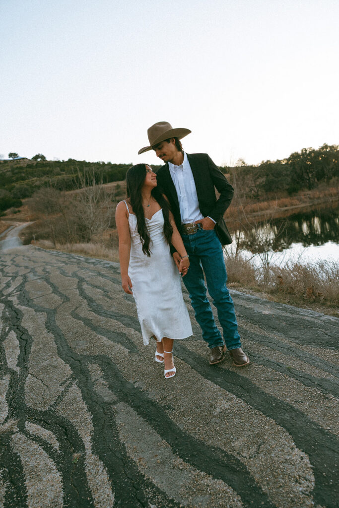 hill country engagement photos at joshua springs preserve